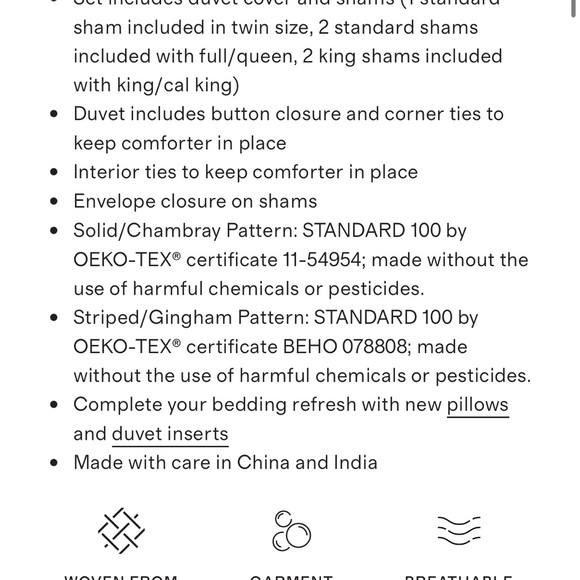 Quince European Linen Duvet Cover Set White Size Twin - Picture 3 of 14